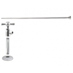 RKB0014 1/2" IPS * 3/8" * 20" Flat Head Riser Toilet Kit - Cross Handle.